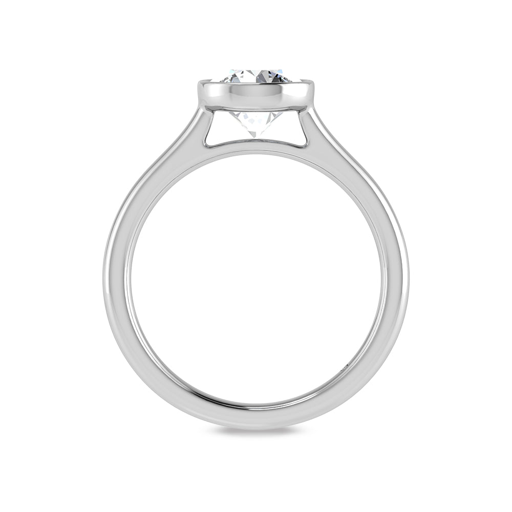 14K White Gold Lab Grown Bezel Set Lab Grown Diamond 3/4 ct.tw. Solitaire Ring