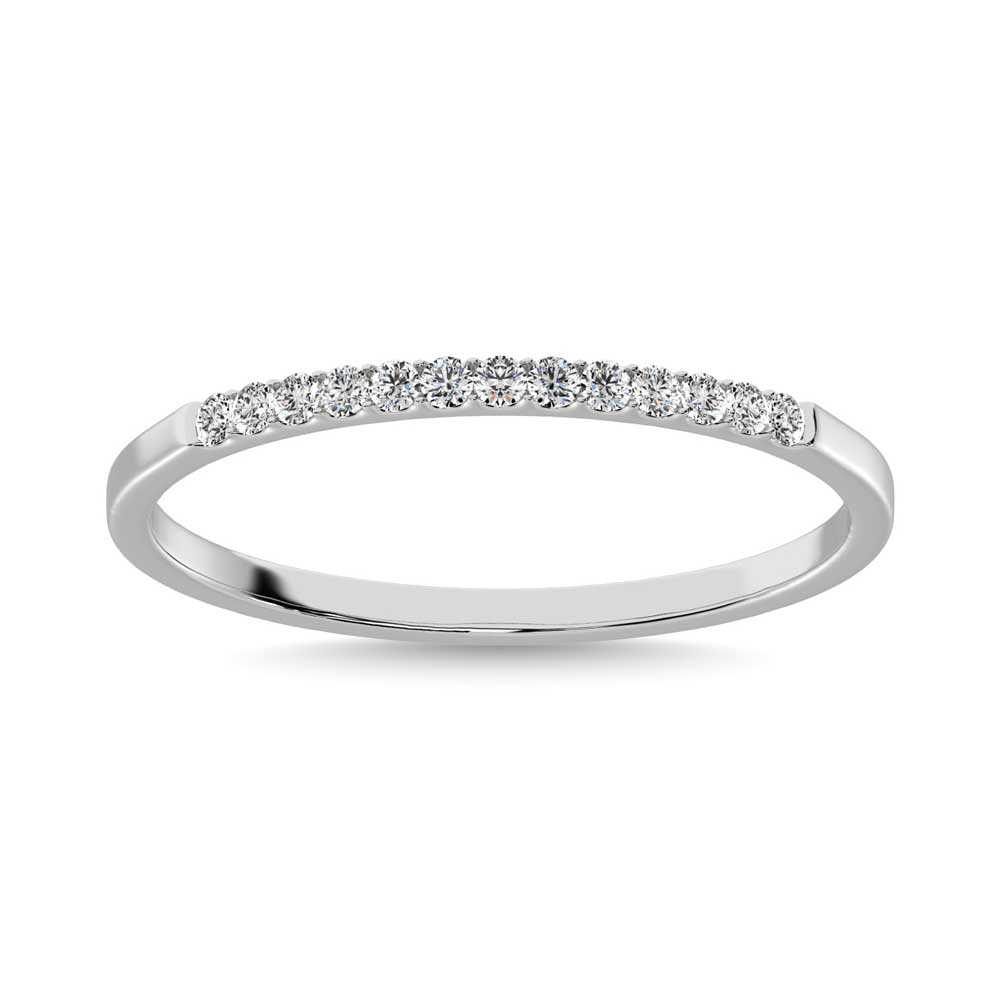 14K White Gold Lab Grown Diamond 1/6 Ct.Tw. Ladies Machine Band