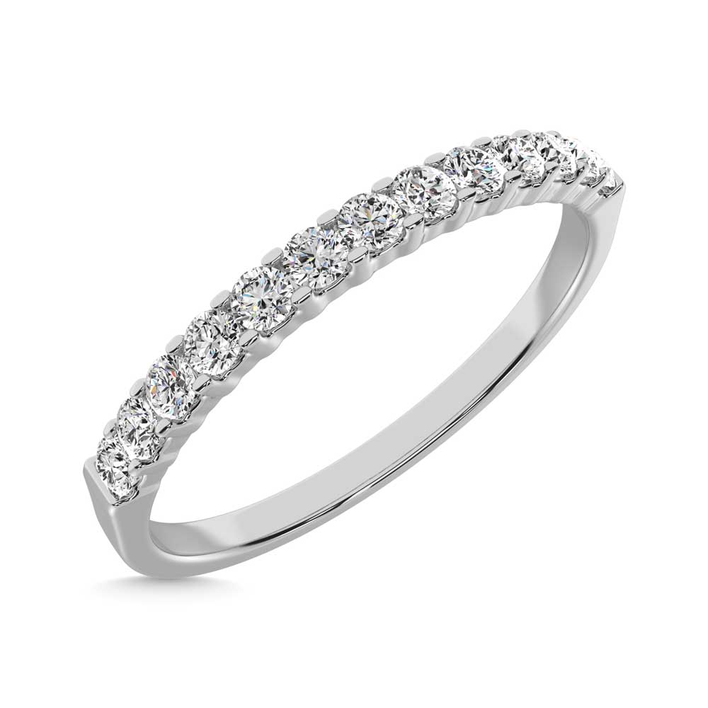 14K White Gold Lab Grown Diamond 1/6 Ct.Tw. Ladies Machine Band