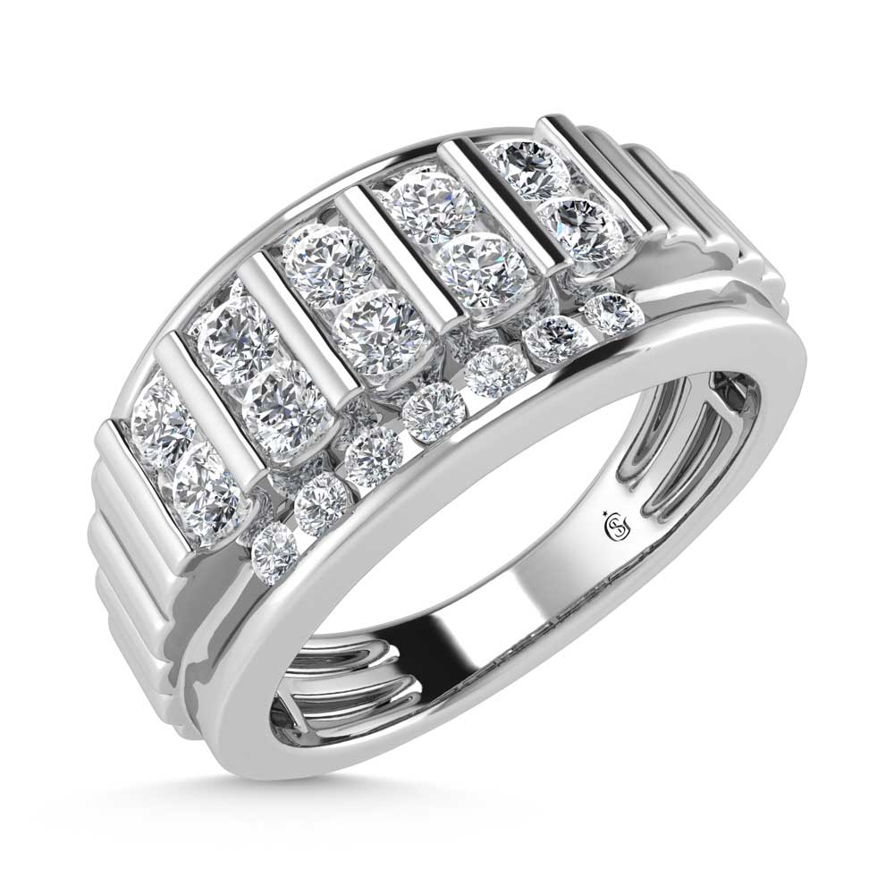 14K White Gold Lab Grown Diamond 1 Ct.Tw. Mens Ring
