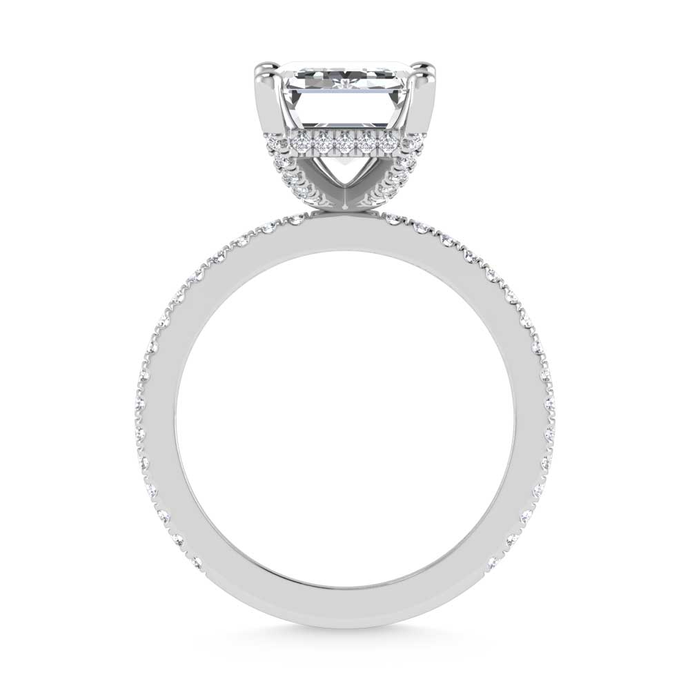 14K White Gold Labgrown Diamond 4 3/8 Ct.Tw. Emerald Shape Engagement Ring