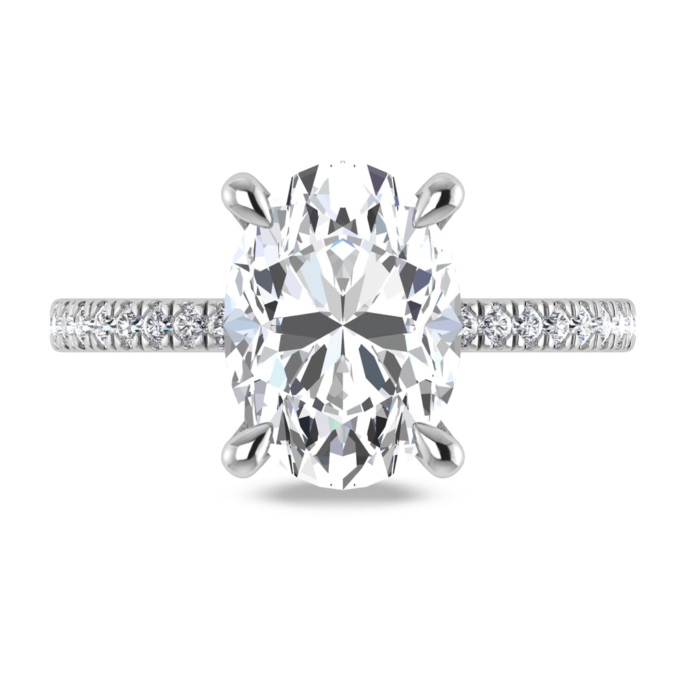 14K White Gold Labgrown Diamond 4 3/8 Ct.Tw. Oval Shape Engagement Ring