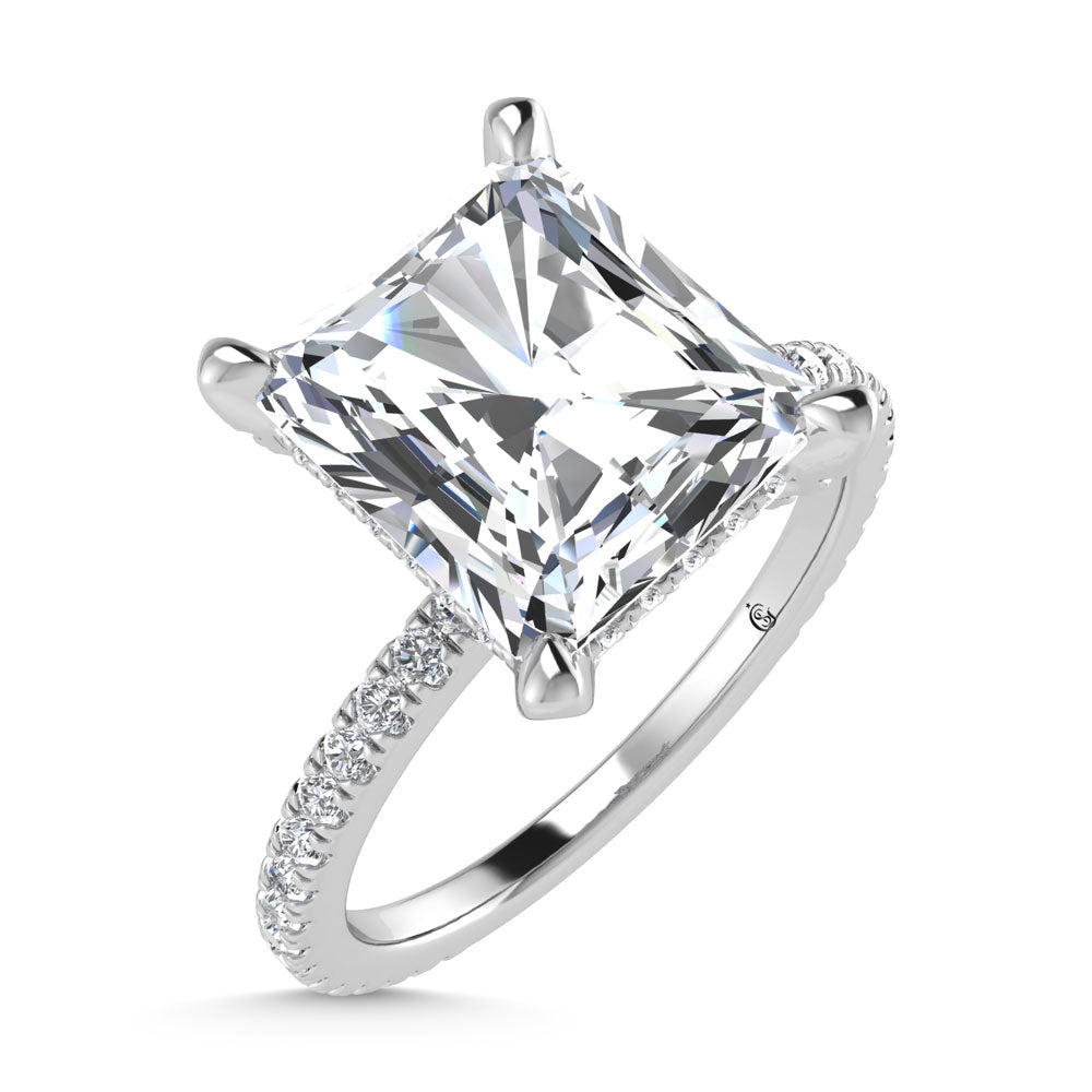14K White Gold Labgrown Diamond 3 3/8 Ct.Tw. Radiant Shape Engagement Ring