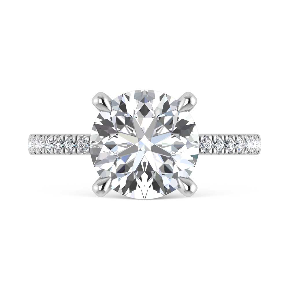 14K White Gold Labgrown Diamond 4 3/8 Ct.Tw. Round Shape Engagement Ring