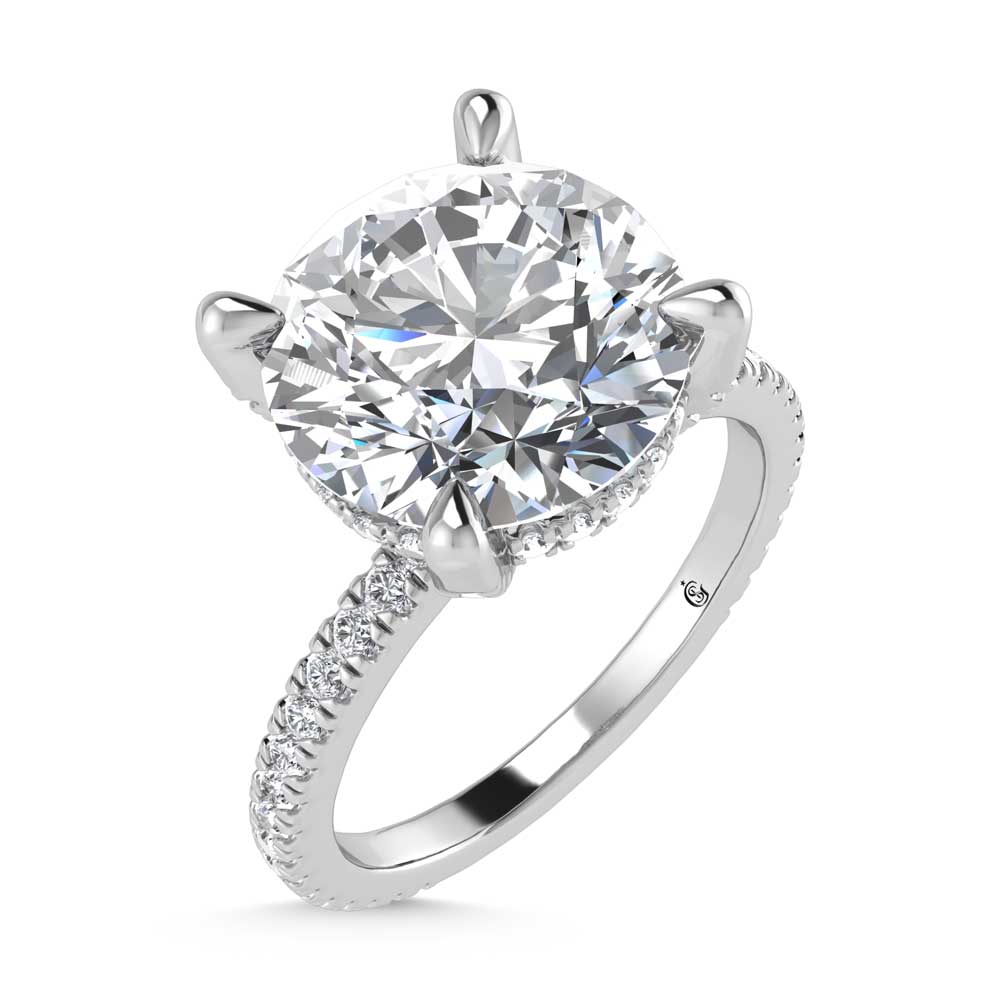 14K White Gold Labgrown Diamond 3 3/8 Ct.Tw. Round Shape Engagement Ring
