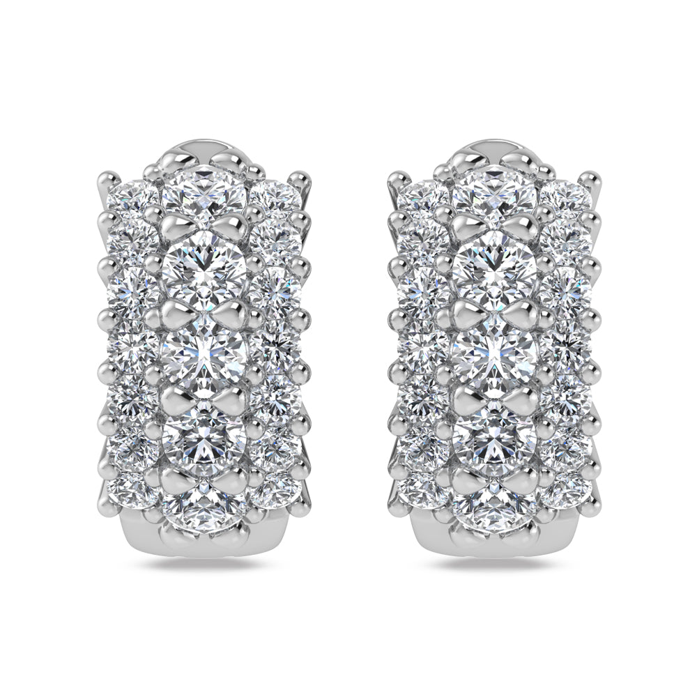 14K White Gold Labgrown Diamond 1 1/4 Ct.Tw. Huggies Earrings