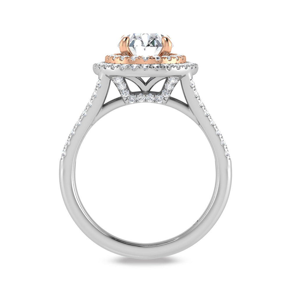 14K Two Tone Labgrown Diamond 2 5/8 Ct.Tw. Oval Shape Engagement Ring