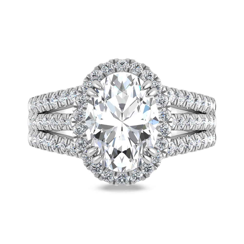 14K White Gold Labgrown Diamond 3 7/8 Ct.Tw. Oval Shape Engagement Ring