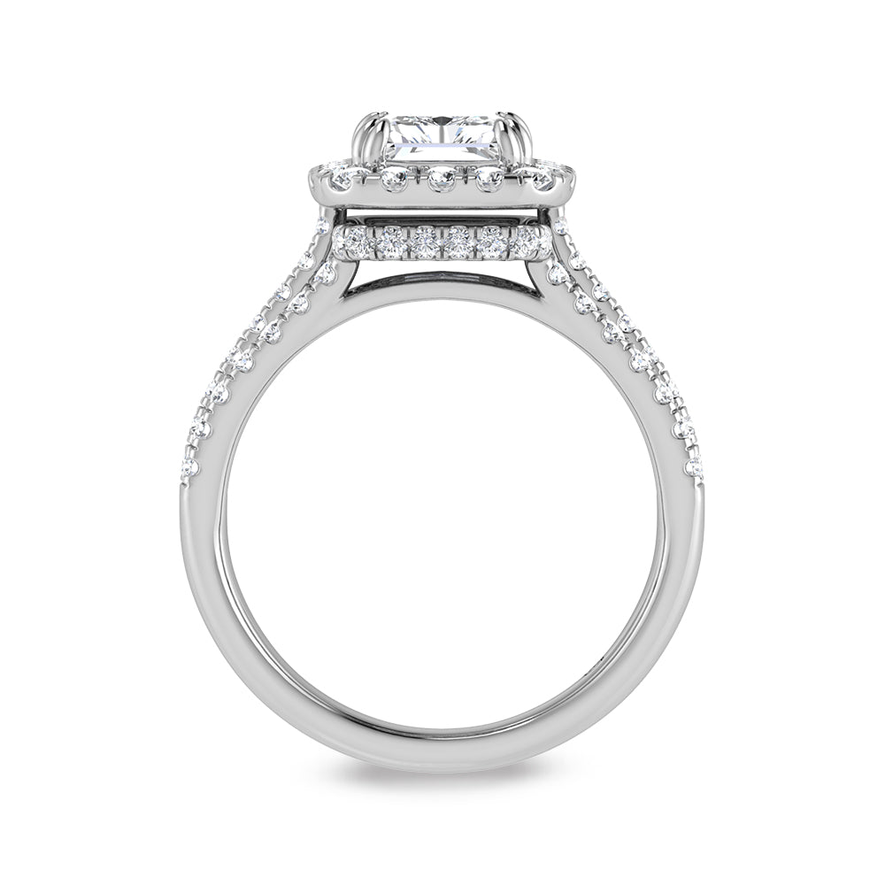 14K White Gold Labgrown Diamond 3 Ct.Tw. Radiant Shape Engagement Ring