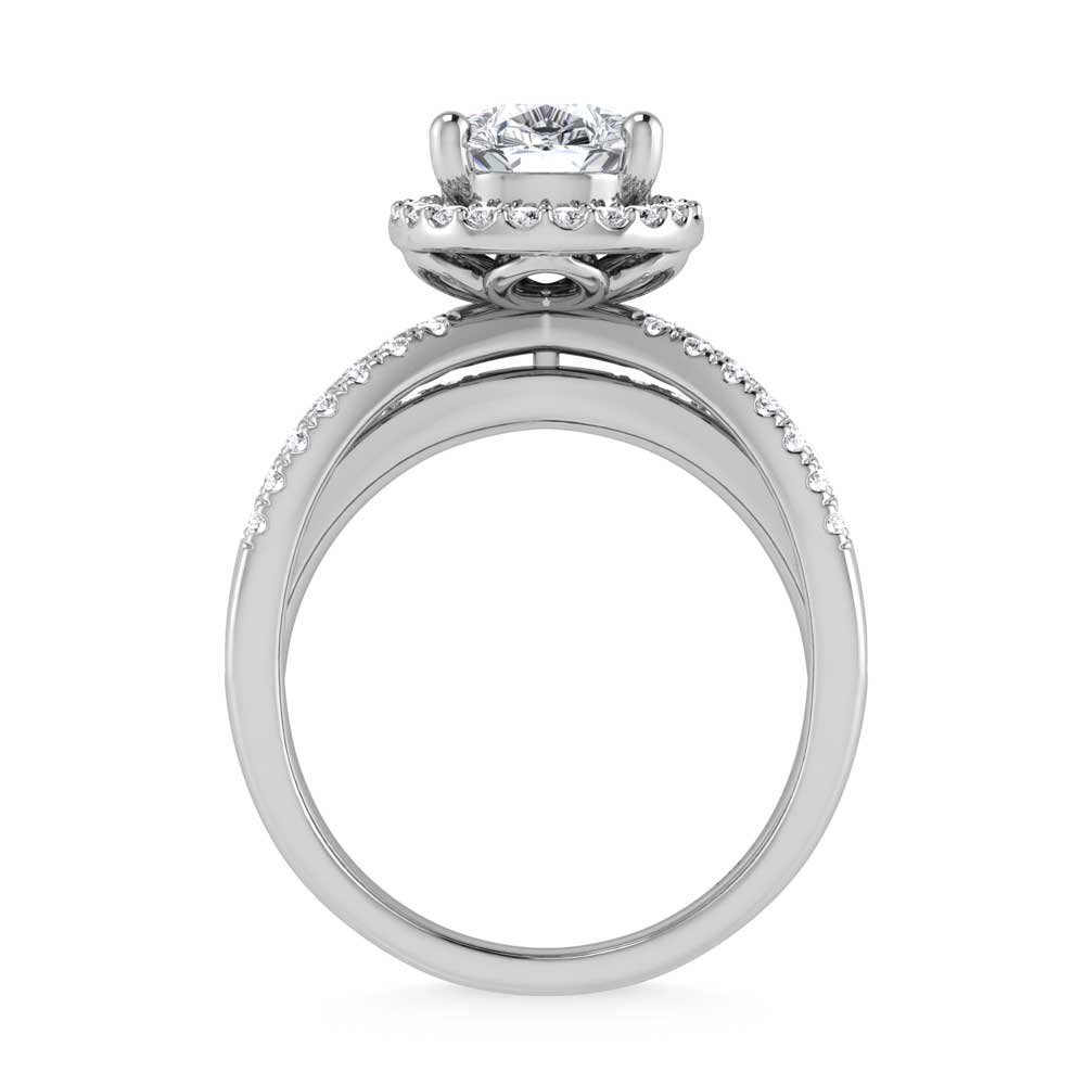 14K White Gold Lab Grown Diamond 2 1/2 Ct.Tw. Pear Shape Engagement Ring (Center 2CT)
