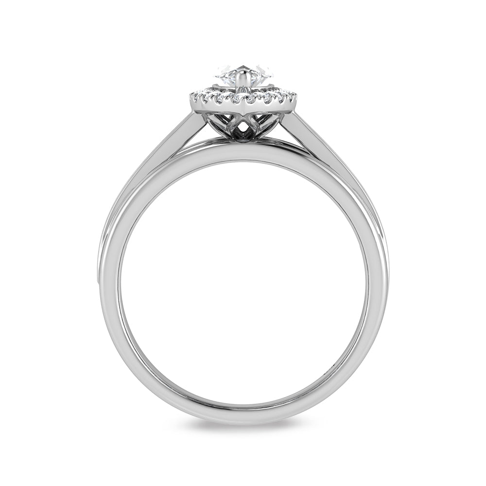 14K White Gold Labgrown Diamond 3 1/5 Ct.Tw. Marquise Shape Engagement Ring (Center 2ctw)