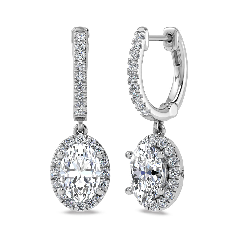 14K White Gold Labgrown Diamond 2 1/3 Ct.Tw. Dangler Earrings