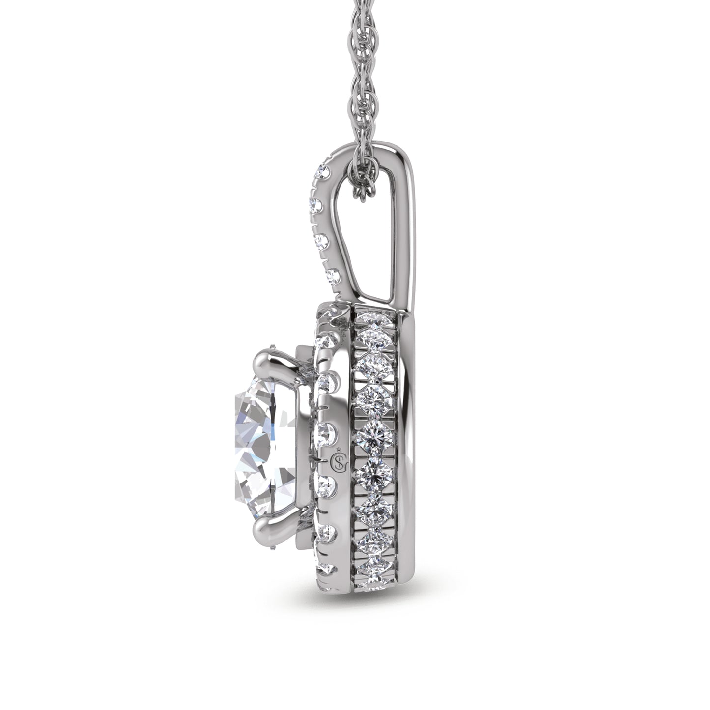 14K White Gold Labgrown Diamond 2 1/2 Ct.Tw. Fashion Pendant