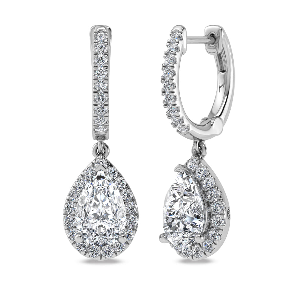 14K White Gold Labgrown Diamond 2 1/2 Ct.Tw. Dangler Earrings