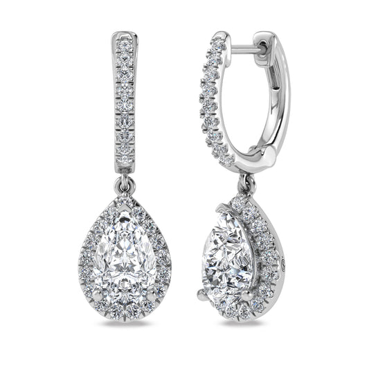 14K White Gold Labgrown Diamond 2 1/2 Ct.Tw. Dangler Earrings