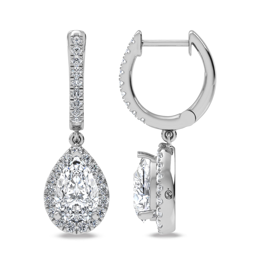 14K White Gold Labgrown Diamond 2 1/2 Ct.Tw. Dangler Earrings