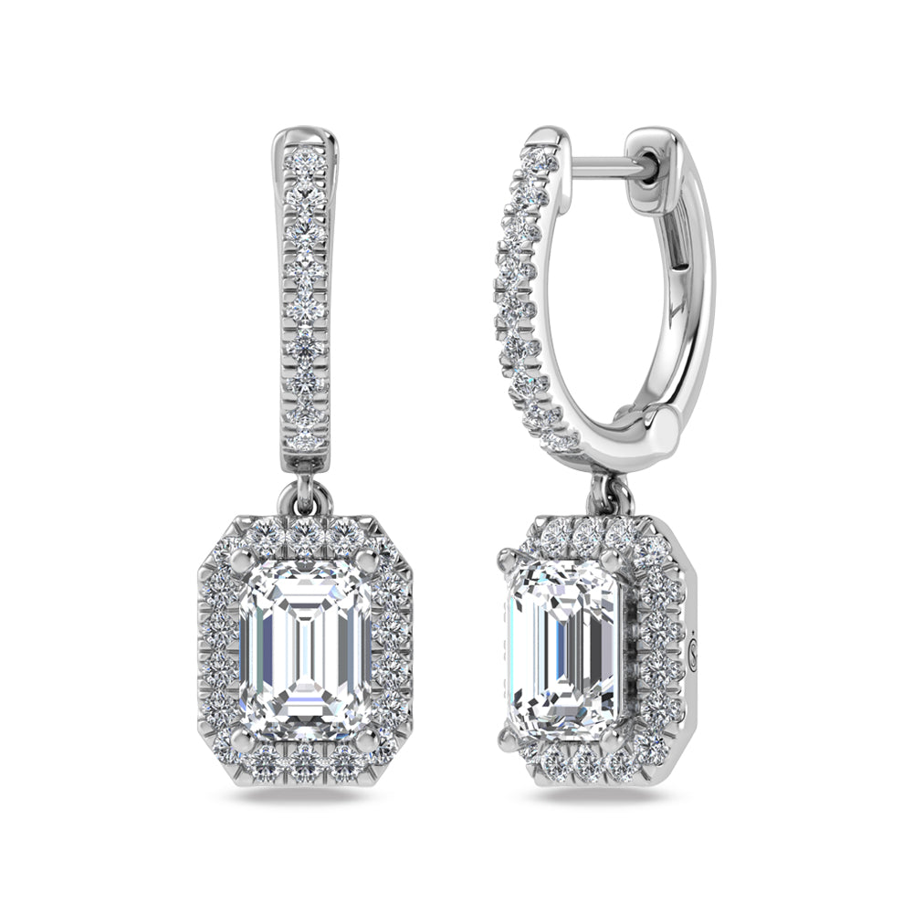 14K White Gold Labgrown Diamond 2 1/2 Ct.Tw. Dangler Earrings