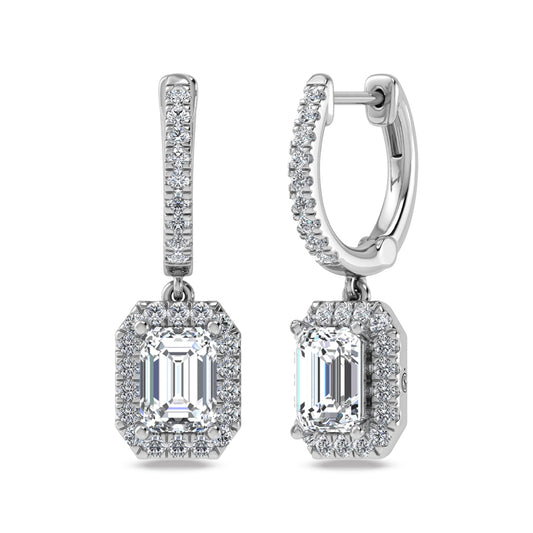 14K White Gold Labgrown Diamond 2 1/2 Ct.Tw. Dangler Earrings