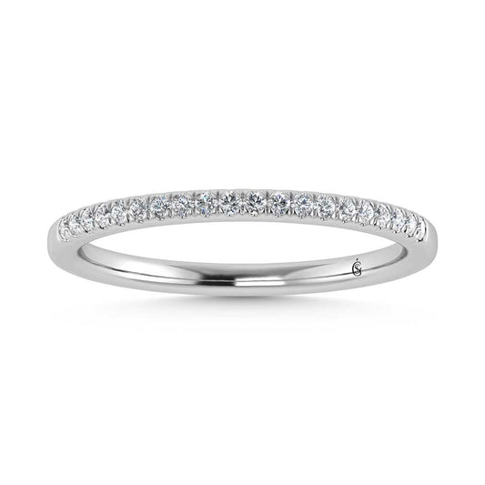 14K White Gold Lab Grown Diamond 1/10 ct.tw. Round Shape  Wedding Band