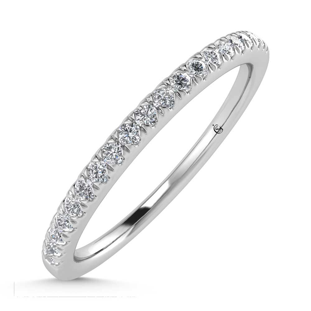14K White Gold Lab Grown Diamond 1/10 ct.tw. Round Shape  Wedding Band