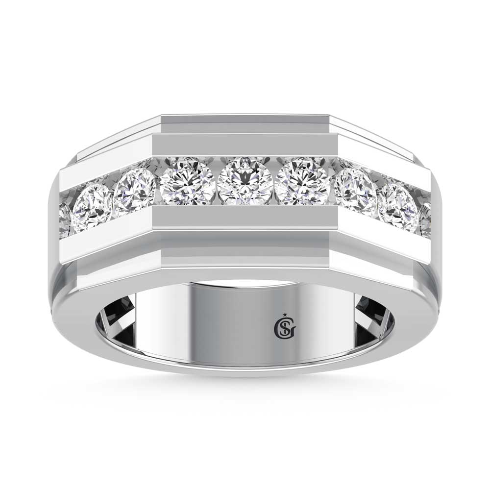 10K White Gold Lab Grown Diamond 2 1/10 Ct.Tw. Mens Band