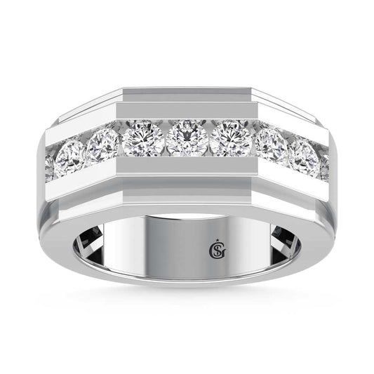 10K White Gold Lab Grown Diamond 2 1/10 Ct.Tw. Mens Band