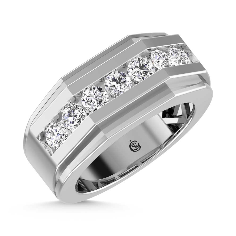10K White Gold Lab Grown Diamond 2 1/10 Ct.Tw. Mens Band