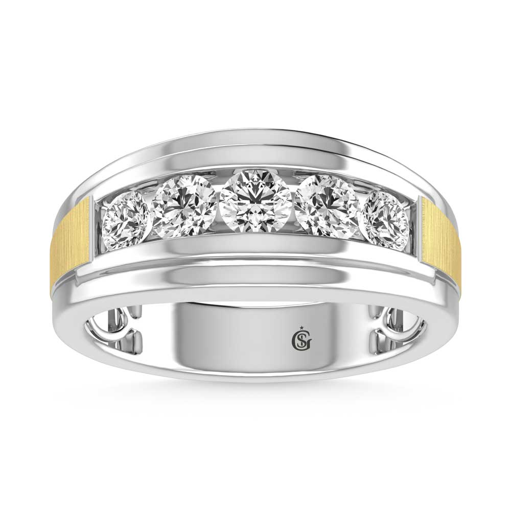 14K White Gold  2 Ct.Tw. Lab Grown Diamond Channel Set Mens Ring