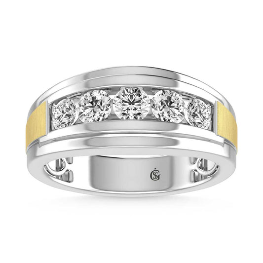 14K White Gold  2 Ct.Tw. Lab Grown Diamond Channel Set Mens Ring