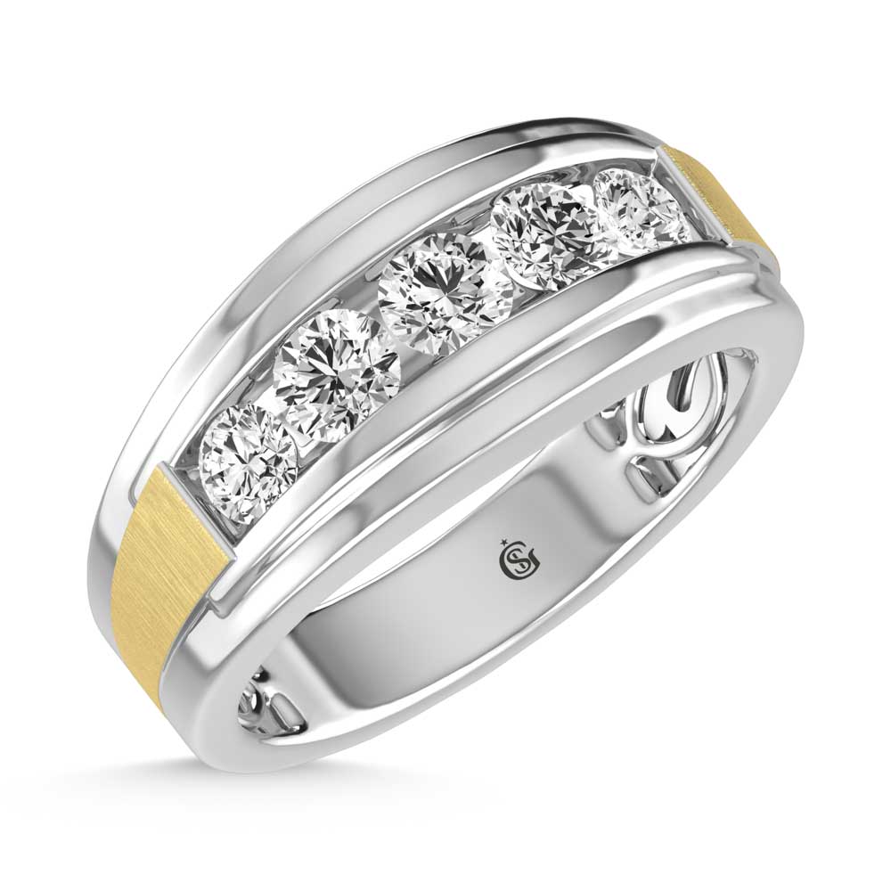14K White Gold  2 Ct.Tw. Lab Grown Diamond Channel Set Mens Ring