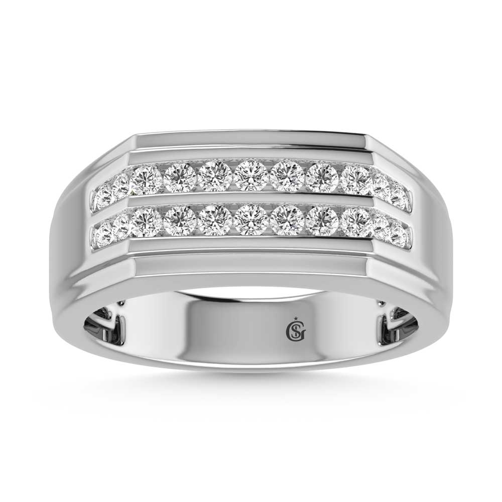 14K White Gold Lab Grown Diamond 2 Ct.Tw. Mens Ring