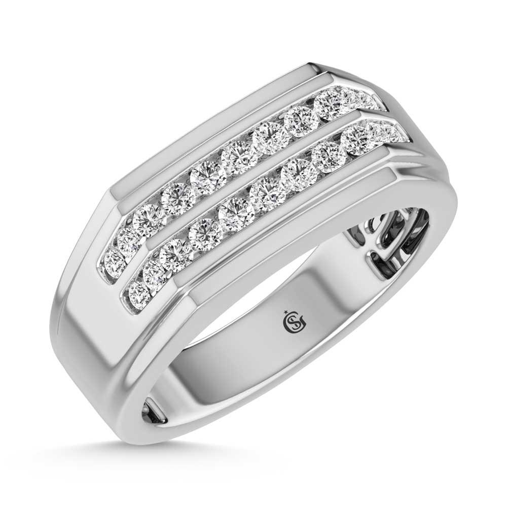 14K White Gold Lab Grown Diamond 2 Ct.Tw. Mens Ring