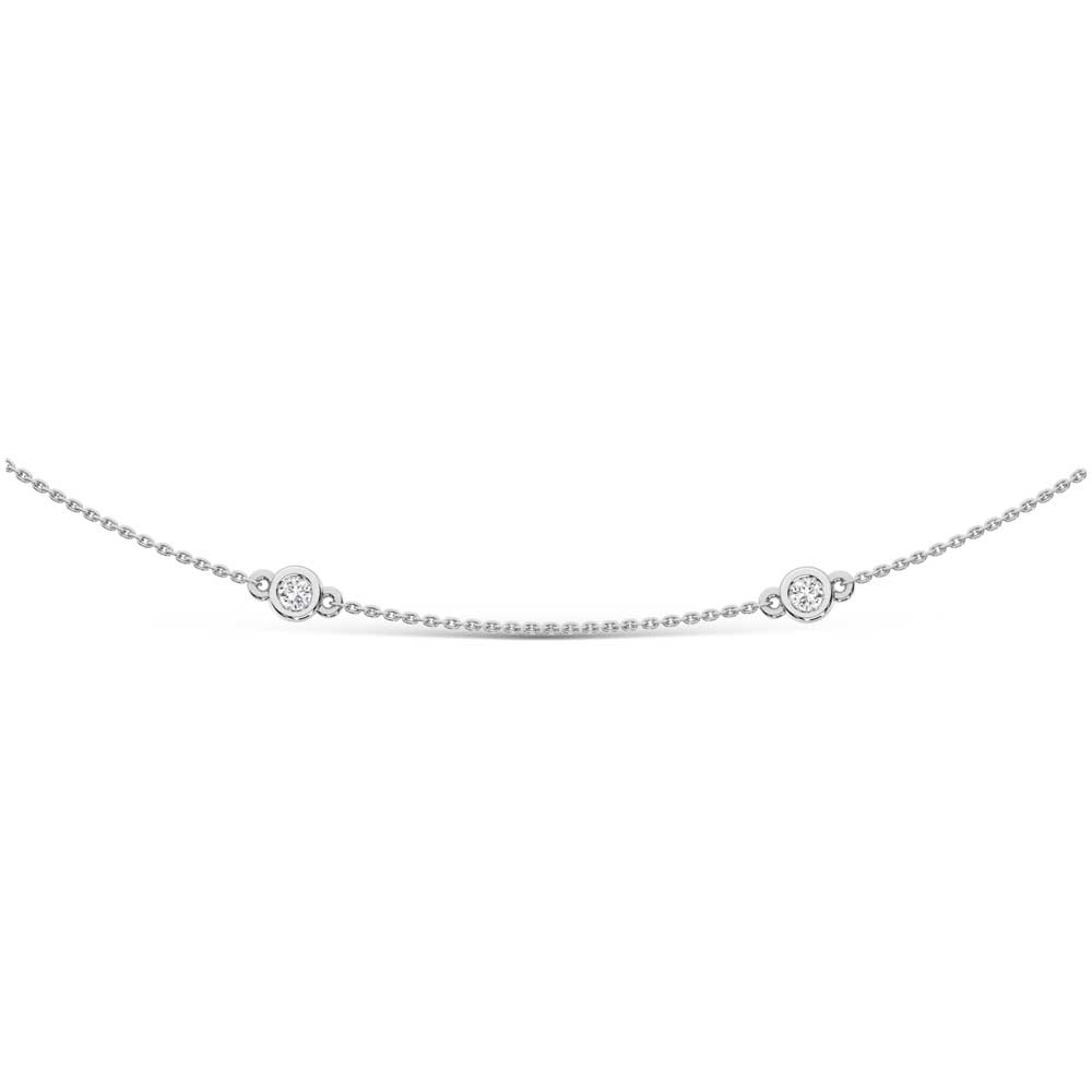 14K White Gold Lab Grown Diamond 2 Ct.Tw. Fashion Necklace