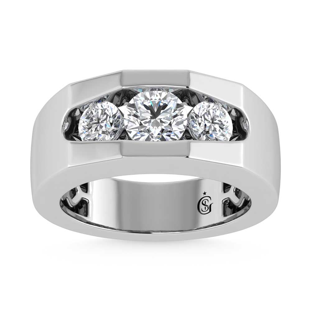 14K White Gold Lab Grown Diamond 2 Ct.Tw. Mens Band
