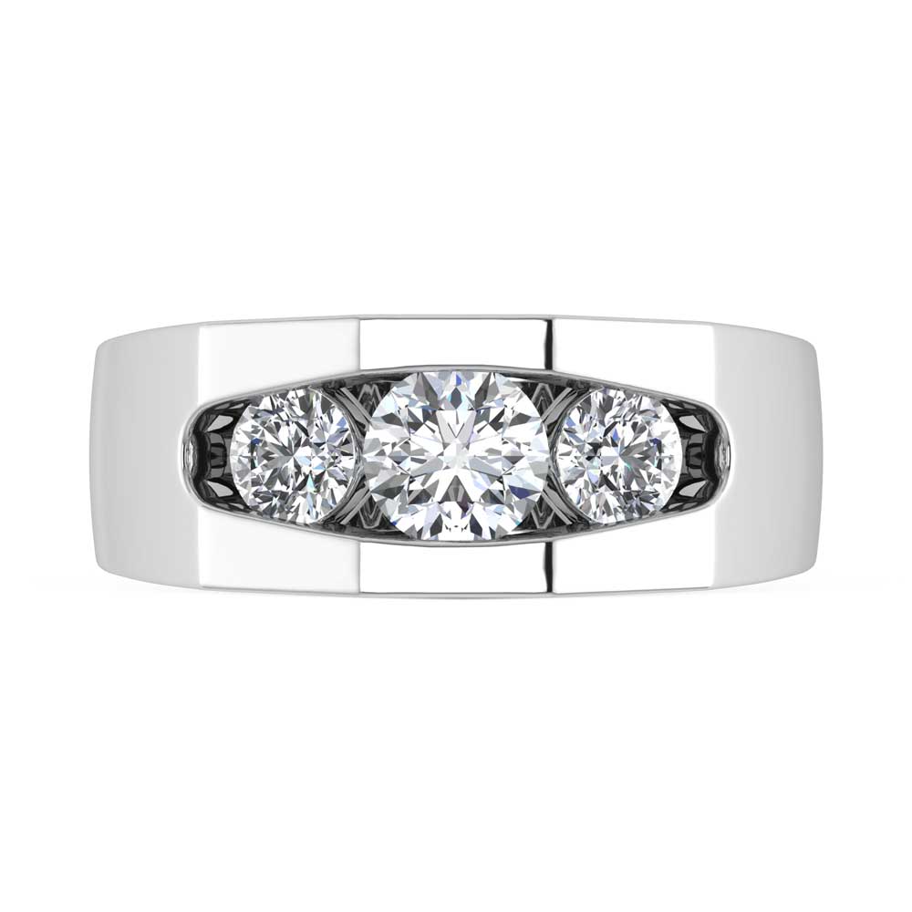 14K White Gold Lab Grown Diamond 2 Ct.Tw. Mens Band