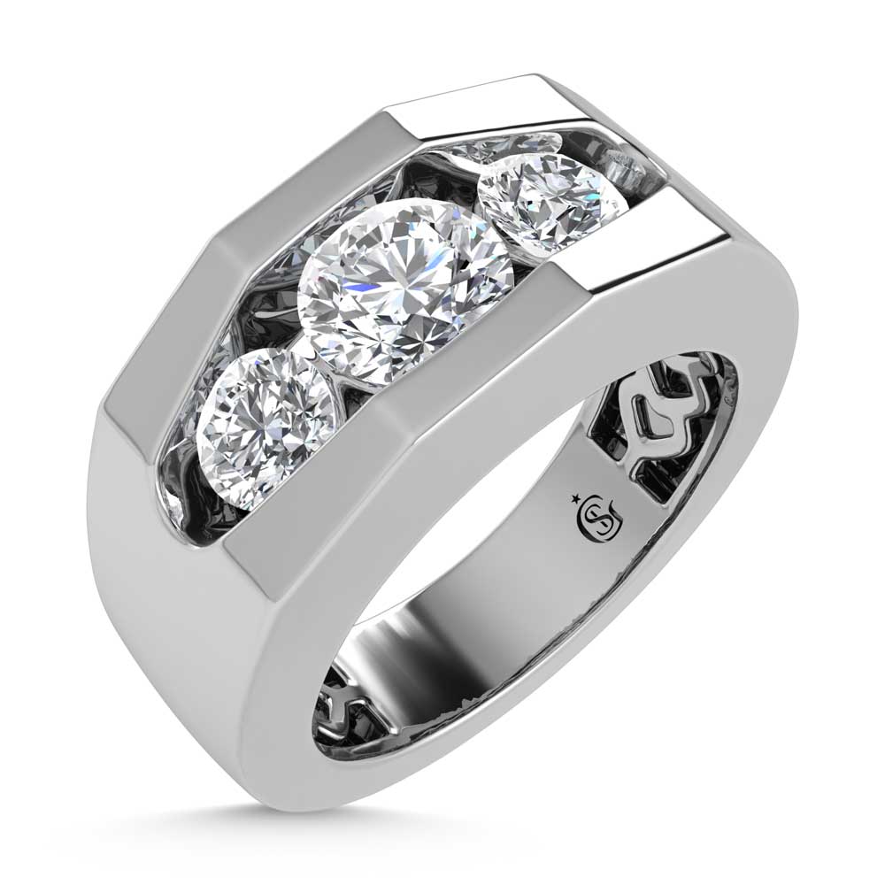 14K White Gold Lab Grown Diamond 2 Ct.Tw. Mens Band