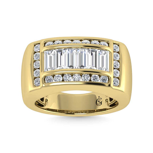 14K Yellow Gold Lab Grown Diamond 2 1/6 Ct.Tw. Mens Ring