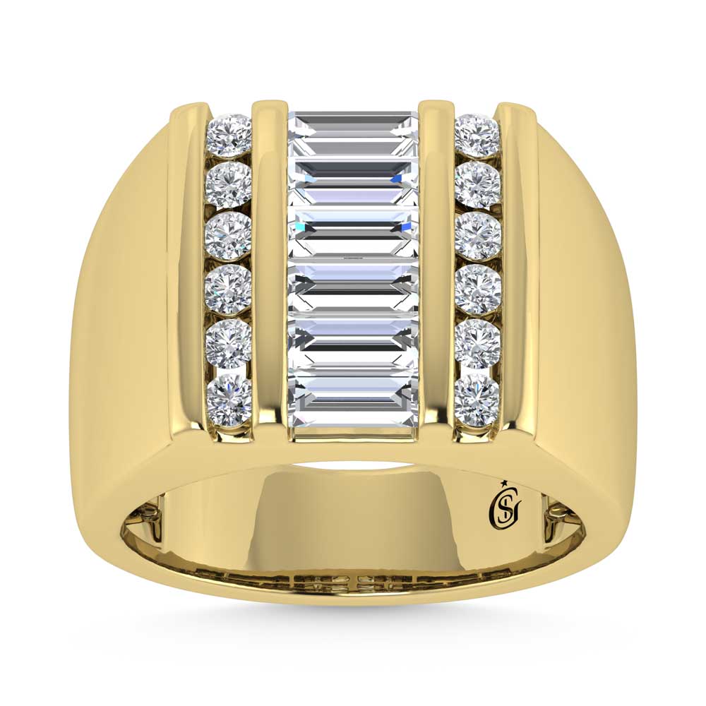 14K Yellow Gold Lab Grown Diamond 2 Ct.Tw. Mens Ring