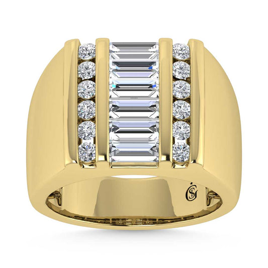 14K Yellow Gold Lab Grown Diamond 2 Ct.Tw. Mens Ring