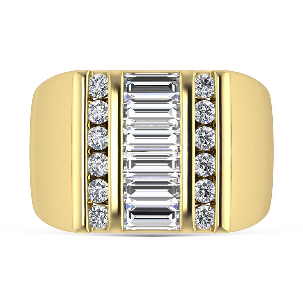 14K Yellow Gold Lab Grown Diamond 2 Ct.Tw. Mens Ring