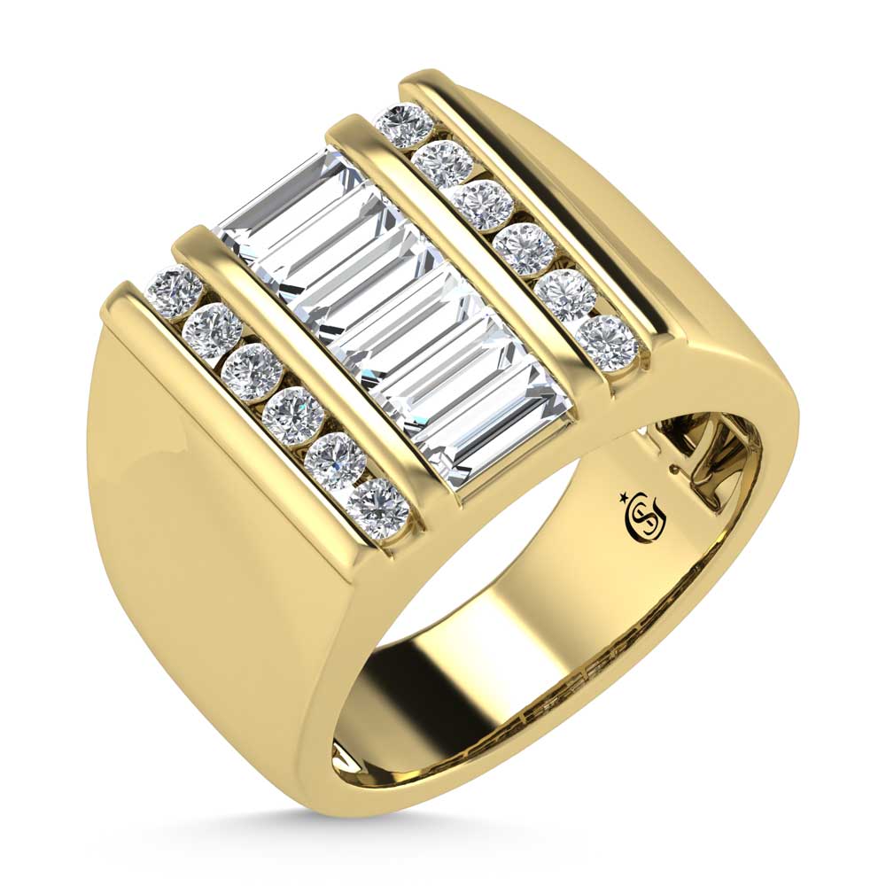 14K Yellow Gold Lab Grown Diamond 2 Ct.Tw. Mens Ring