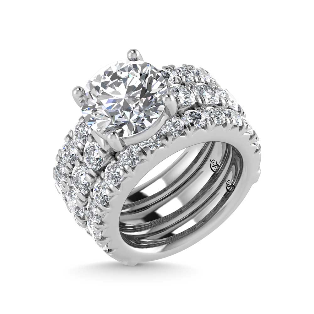 14K White Gold Lab Grown  Diamond 4 7/8 Ct.Tw. Bridal Ring