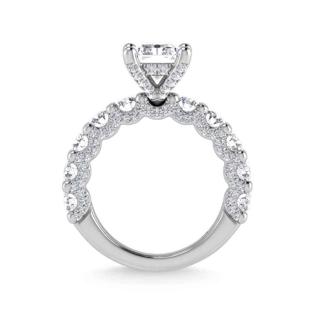 14K White Gold Lab Grown  Diamond 5 3/8 Ct.Tw. Victoria Engagement Ring