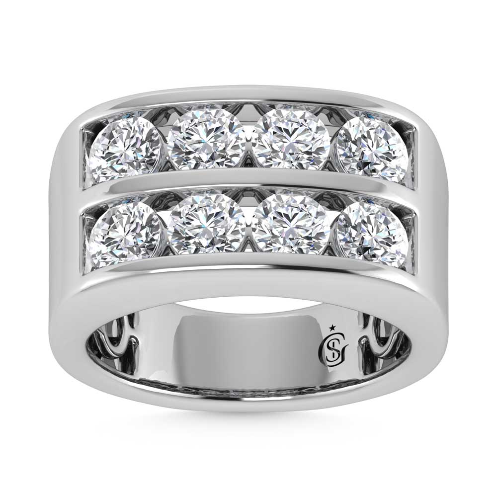 14K White Gold Lab Grown Diamond 4 Ct.Tw. Mens Ring
