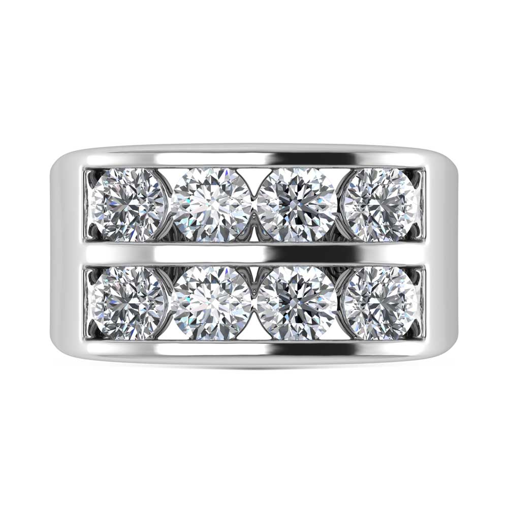 14K White Gold Lab Grown Diamond 4 Ct.Tw. Mens Ring