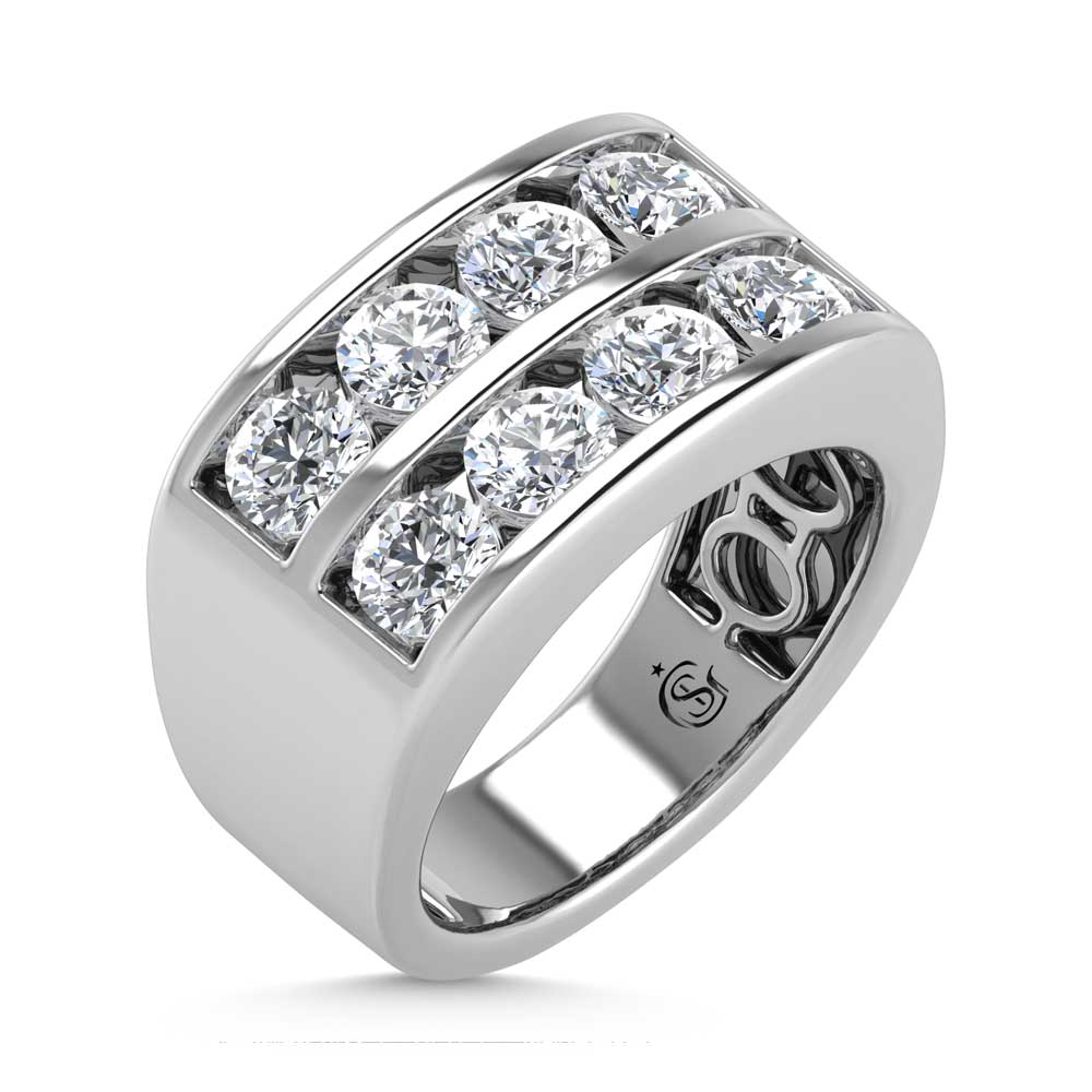 14K White Gold Lab Grown Diamond 4 Ct.Tw. Mens Ring