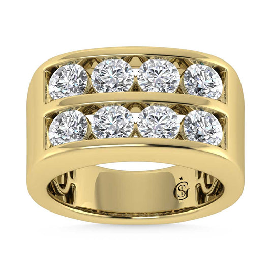 14K Yellow Gold Lab Grown Diamond 4 Ct.Tw. Mens Ring