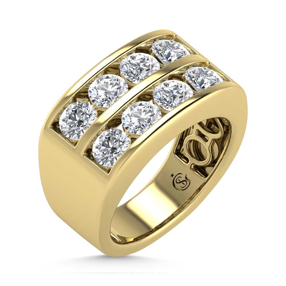 14K Yellow Gold Lab Grown Diamond 4 Ct.Tw. Mens Ring