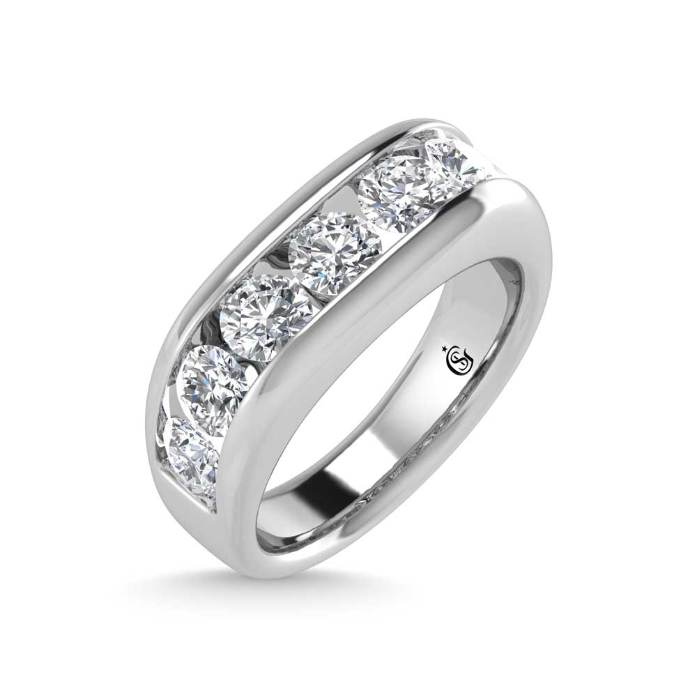 14K White Gold Lab Grown Diamond 3 1/2 Ct.Tw. Mens Ring