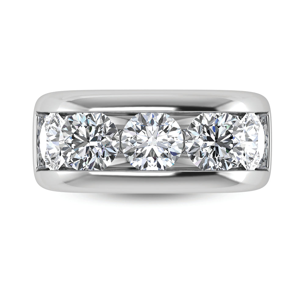 14K White Gold Lab Grown Diamond 5 Ct.Tw. Men?s Wedding Band